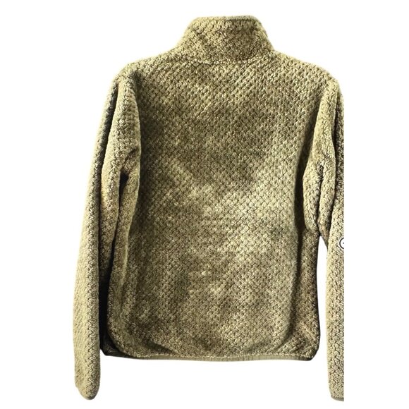 Columbia Womens XL Fuzzy Full-Zip Jacket Olive Green Polyester Cozy Outerwear - Picture 3 of 7